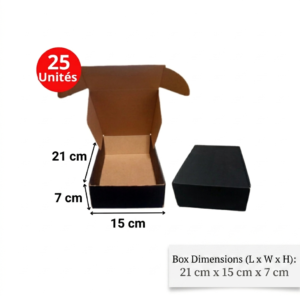 Boîte Valise en Carton Noir 15 × 21 × 7 cm