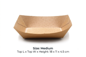 100 Barquettes Kraft 20 × 15,5 cm