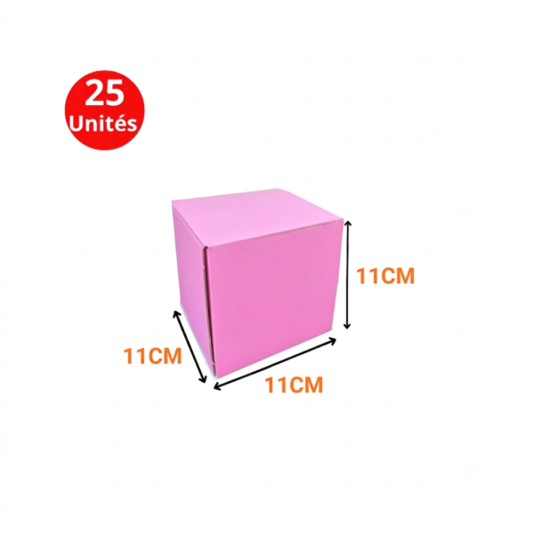 Boîte Valise Carton en Rose 11 × 11 × 11 cm