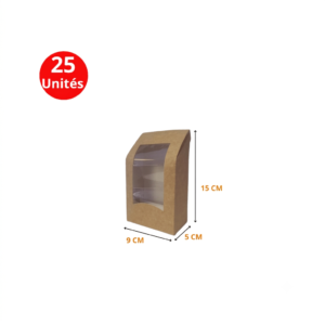 Boîte Fenêtre Kraft 9 × 5 × 15 cm