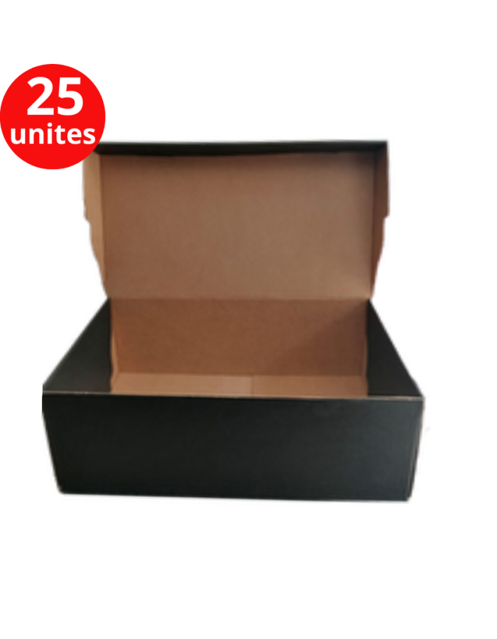 Boîte valise en carton 35 X 19 X 12 pour chaussures – Coffret couleur noir