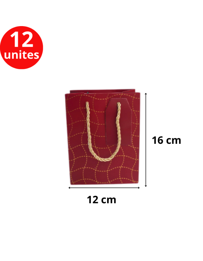 Sac cadeau prestige 12×16 Grenat