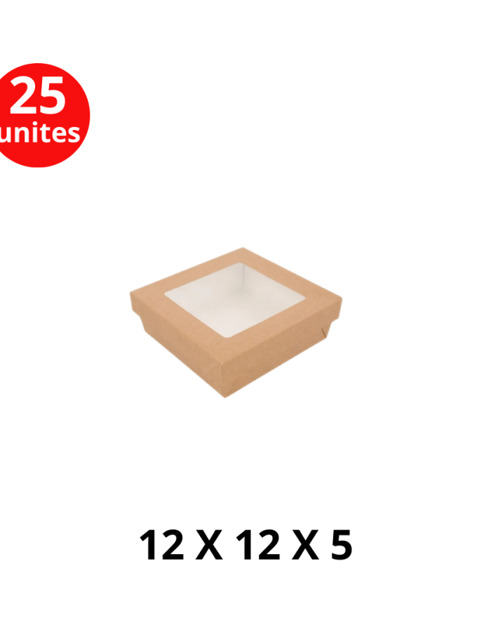 Boîte fenêtre kraft 12 x 12 x 5